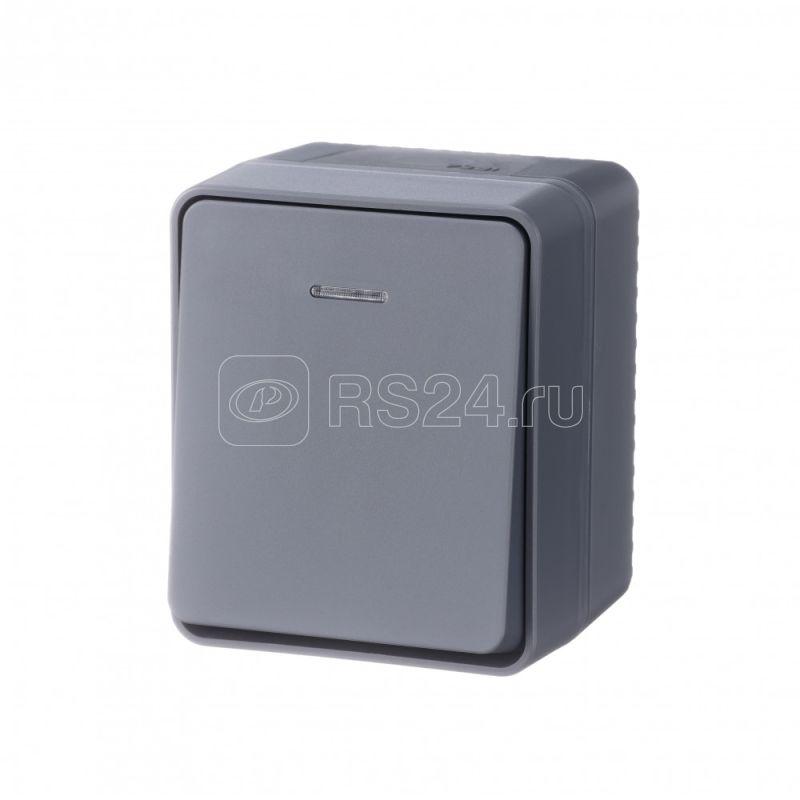 Выключатель 1-кл. ОП AtlasDesign PROFI IP54 10AX с подсветкой антрацит SE ATN544013