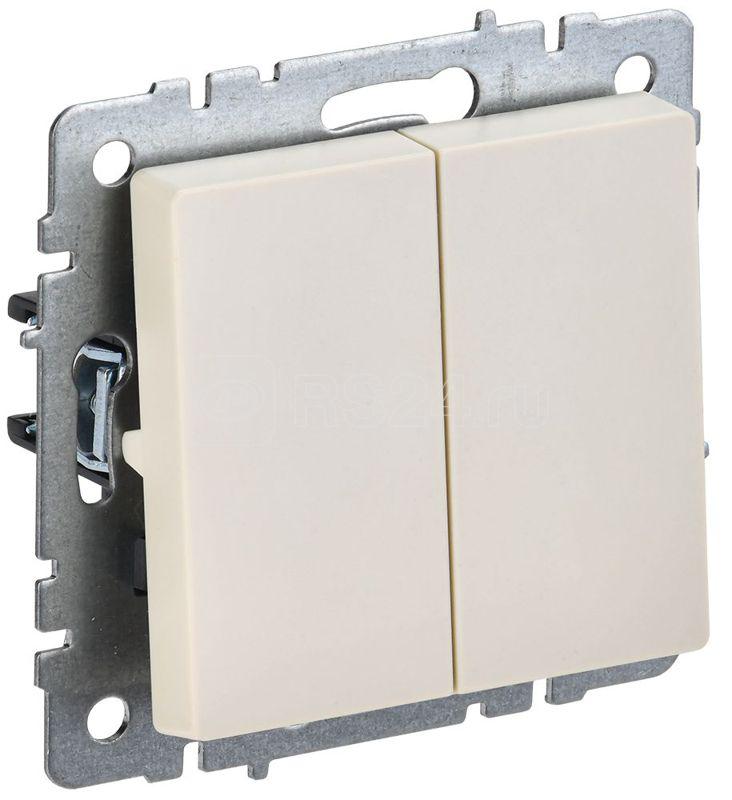 Выключатель 2-кл. СП BRITE ВС10-2-0-БрКр 10А механизм беж. IEK BR-V20-0-10-K10