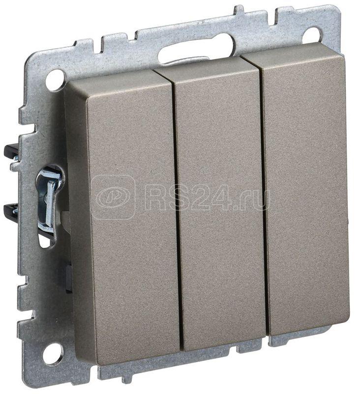 Выключатель 3-кл. СП BRITE ВС10-3-0-БрШ 10А механизм шампань IEK BR-V30-0-10-K37
