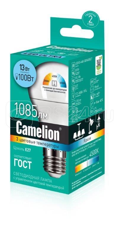 Лампа светодиодная LED13-A60-SD/E27 13Вт грушевидная E27 220В с изменением цветовой температуры Camelion 14747