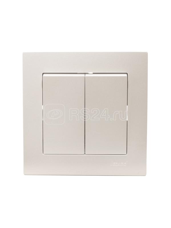 Выключатель 2-кл. СП Vesna механизм жемчуж./бел. перламутр. LEZARD 742-3088-101