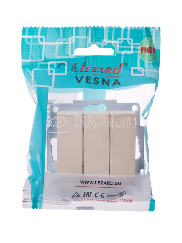 Выключатель 3-кл. СП Vesna механизм крем. LEZARD 742-0388-109