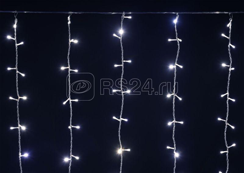 Гирлянда "Занавес" 1.5х1.5м 160LED бел. IP20 провод прозр. 230В транзит IEK LGDB201-2-160-L1-T-S-20