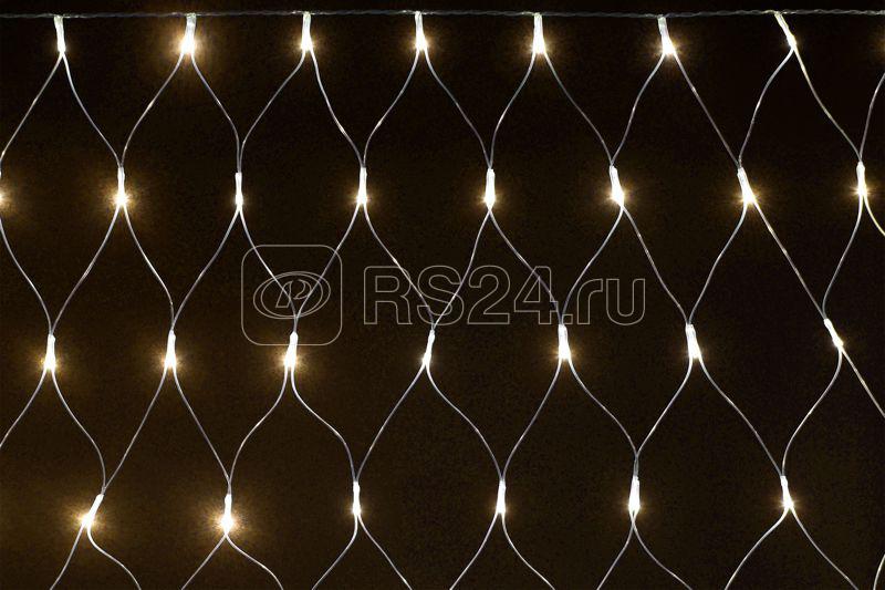 Гирлянда "Сеть" 1.5х1.5м 160LED тепл. бел. IP20 провод прозр. 230В с контроллером 8 режимов IEK LGDB410-1-160-L1-T-S-44