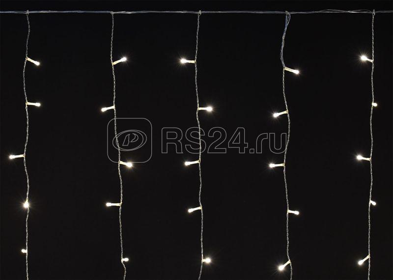 Гирлянда "Занавес" 2х2м 240LED тепл. бел. IP44 провод прозр. 230В транзит IEK LGDU201-1-240-L2-T-S-44