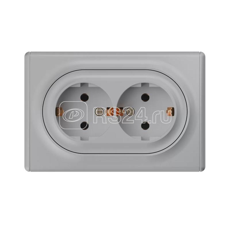Розетка 2-м СП Florence 16А IP20 с заземл. винт. клеммы сер. 1E10401302 OneKeyElectro 2172836