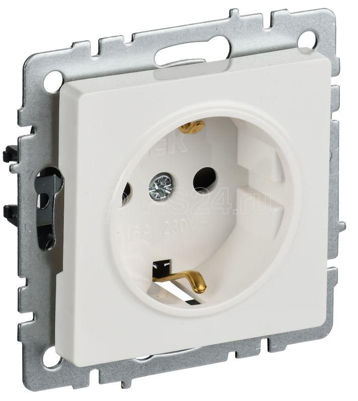 Розетка Btrite РС14-1-0-БрБ 16А с заземл. бел. IEK BR-R14-16-K01-PRO