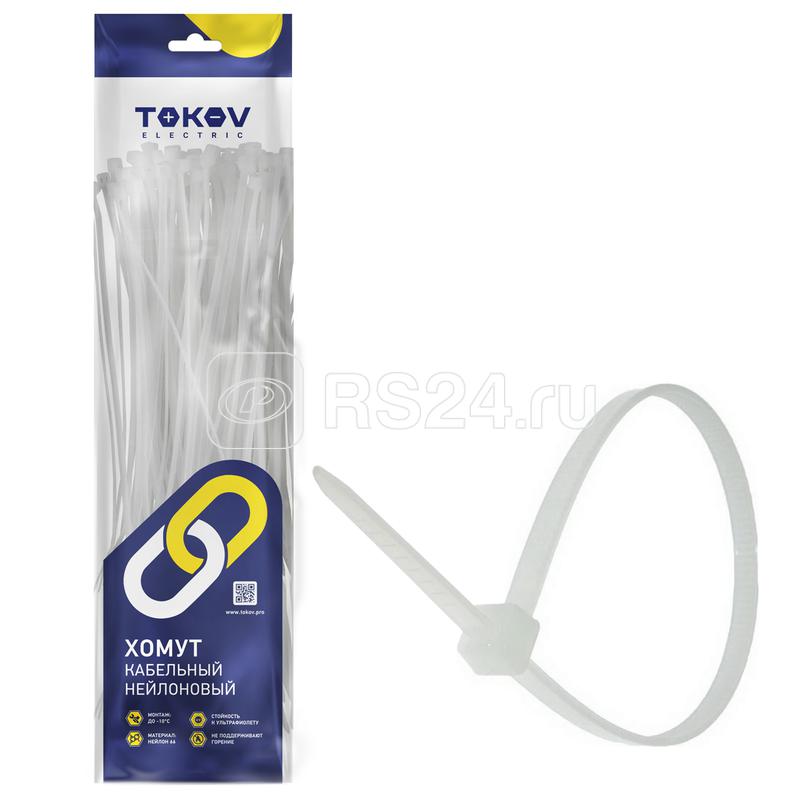 Хомут кабельный нейлоновый бел. 4.8х400 (уп.100шт) TOKOV ELECTRIC TKE-HNS-4.8-400-W/100