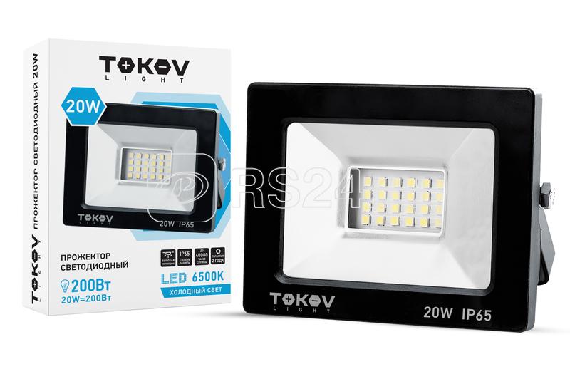 Прожектор светодиодный 20Вт 1300лм 6500К IP65 черн. (TKL) TOKOV ELECTRIC TKL-FL/LED-20-6.5K-IP65