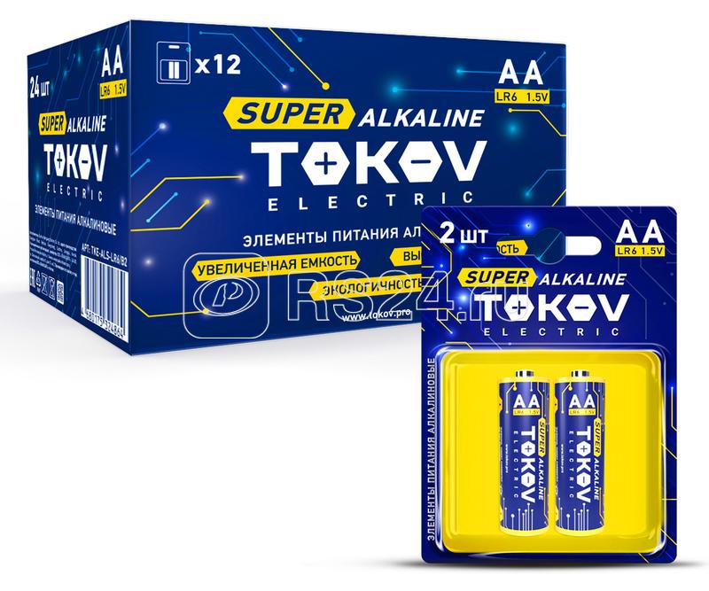 Элемент питания алкалиновый AA/LR6 (блист.2шт) TOKOV ELECTRIC TKE-ALS-LR6/B2
