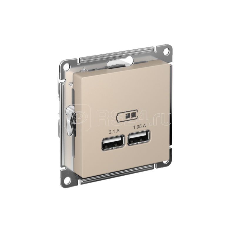 Розетка USB AtlasDesign тип A+A 5В/2.1А 2х5В/1.05А механизм песочн. SE ATN001233