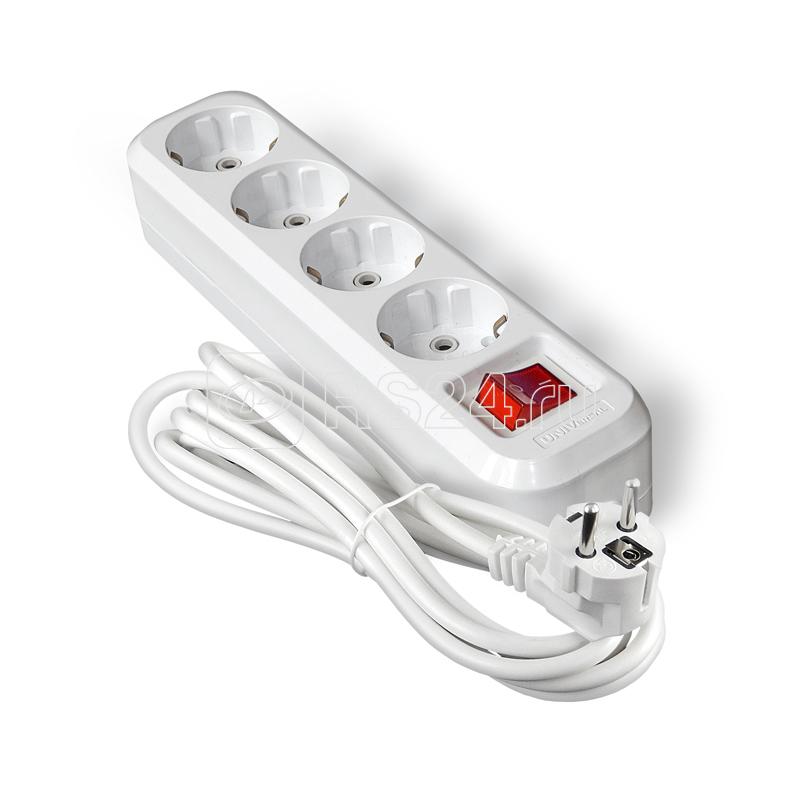 Удлинитель 4х3м с заземл. IP20 S-304А ПВС 3х1.5 с выкл. Universal 1734