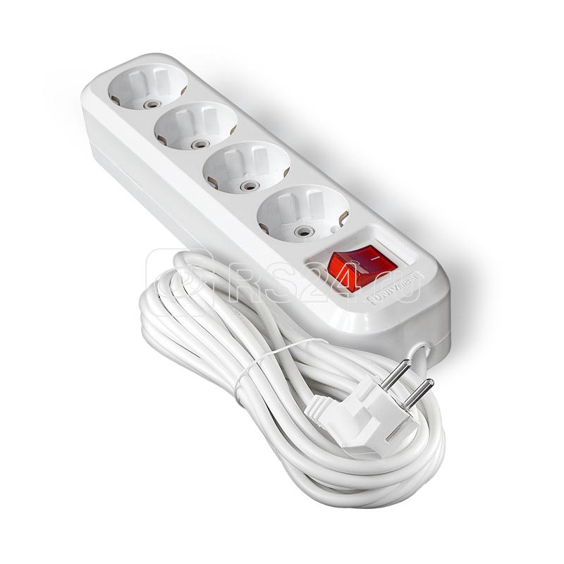 Удлинитель 4х5м с заземл. IP20 S-304А ПВС 3х1.5 с выкл.Universal 1735