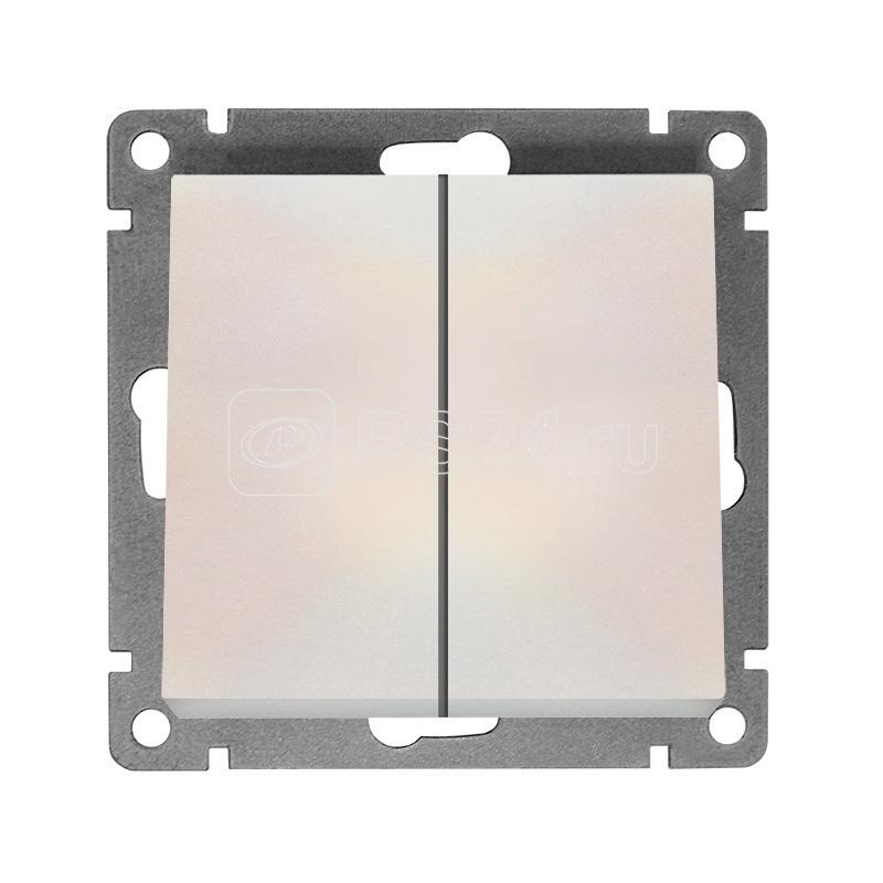 Выключатель 2-кл. СП Афина 10А IP20 механизм жемчуж. Universal A0023-OBr