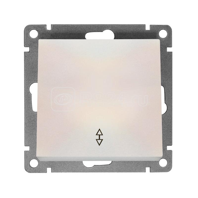 Переключатель проходной 1-кл. СП Афина 10А IP20 механизм жемчуж. Universal A0025-OBr