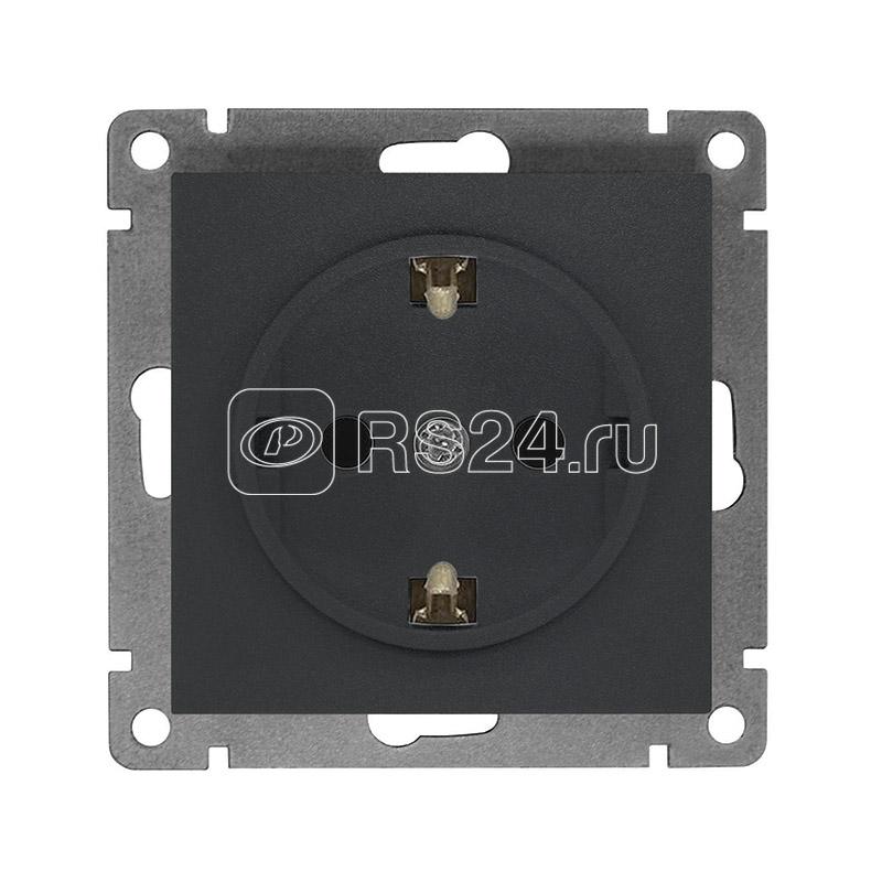 Розетка 1-м СП Афина 16А IP20 с заземл. механизм графит Universal A0028-Gr