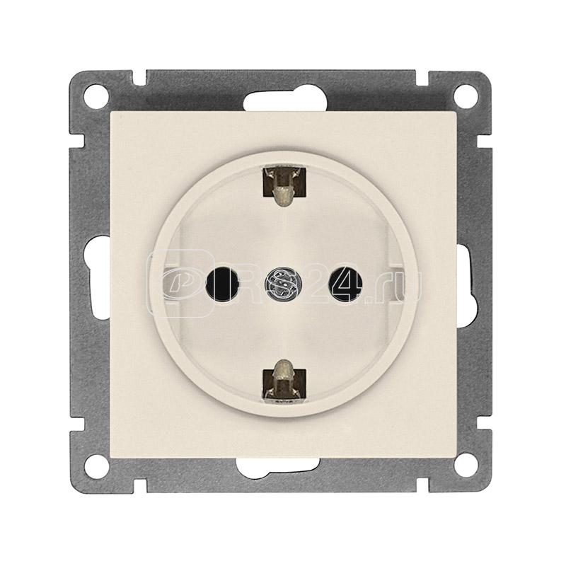Розетка 1-м СП Афина 16А IP20 с заземл. механизм сл. кость (ivory) Universal A0028-I