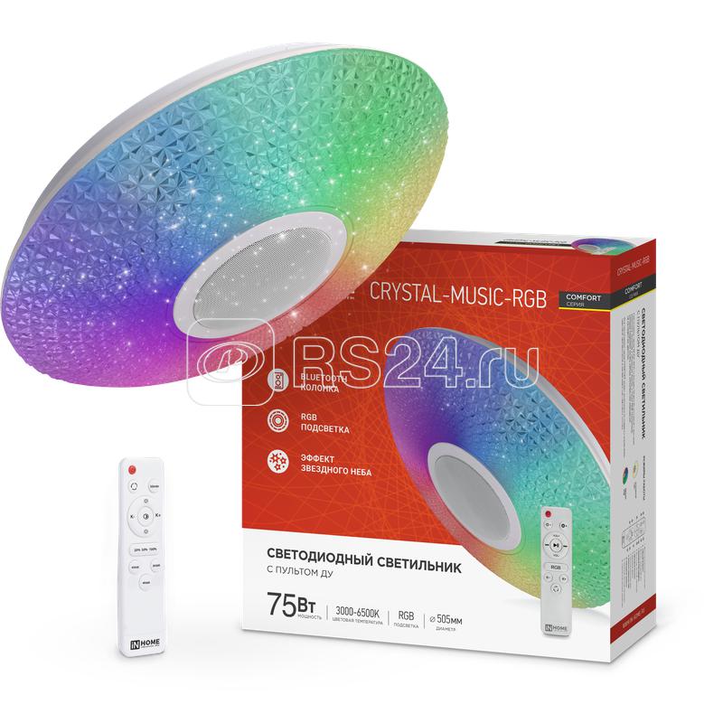 Светильник светодиодный COMFORT CRYSTAL-MUSIC-RGB 75Вт 3000-6500К 6000лм 230В 505х125мм с пультом ДУ IN HOME 4690612044569