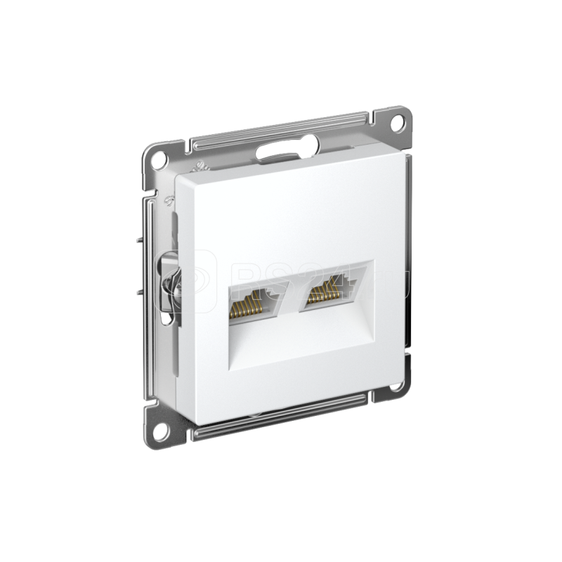 Розетка компьютерная 2-м AtlasDesign RJ45+RJ45 кат.5E механизм лотос SE ATN001385