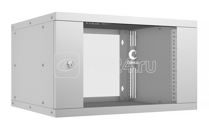 Шкаф телекоммуникационный настенный разборный LIGHT WSC-05D-6U55/45 19дюйм 6U дверь стекло сер. Cabeus 10170c