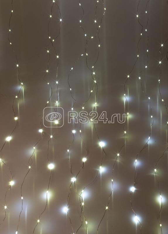 Гирлянда светодиодная "Дождь" 3х2м 240LED бел. 220В 8 режимов 1.5мм провод прозр. КОСМОС KOC_CUR-V107