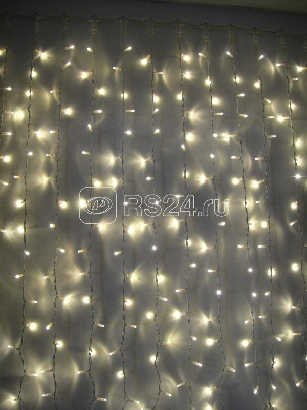 Гирлянда светодиодная "Бахрома" 1.8х0.5м 48LED схема нитей 1/2/3/5/3/2 тепл. бел. IP20 возможность соединения до 3шт 220В КОСМОС KOC_CUR-V21