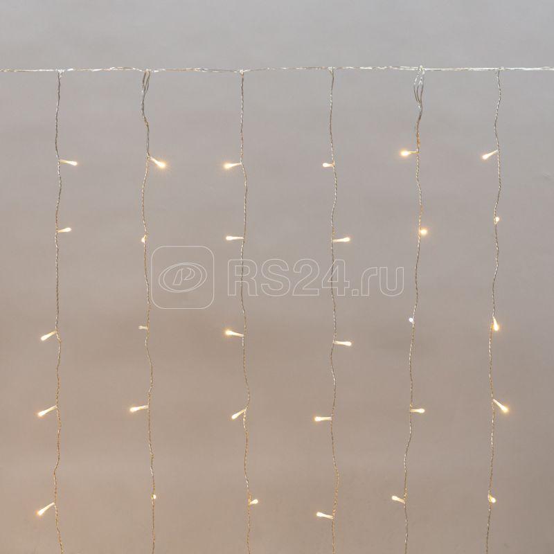 Гирлянда светодиодная "Светодиодный Дождь" 2х1.5м 150LED тепл. бел. 5.1Вт 230В IP44 эффект мерцания прозр. провод Neon-Night 235-516
