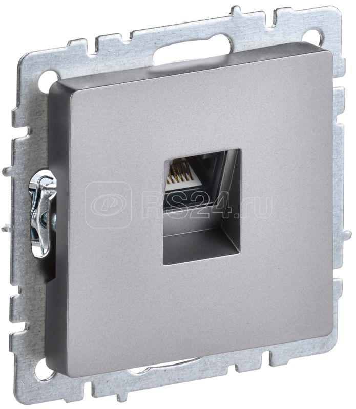 Розетка компьютерная СП RJ45 кат.6 BRITE РК11-БрС механизм сталь IEK BR-K10-2-K46
