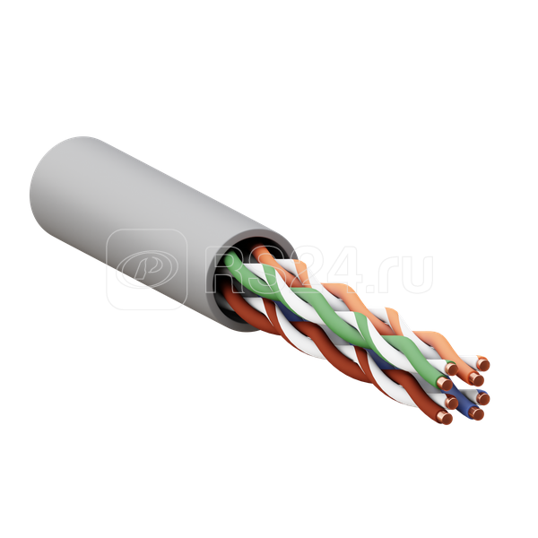 Кабель витая пара U/UTP кат.5E 4 пары 24 AWG solid LSZH нг(А)-HF сер. (м) TERACOM PRO EKF TRP-5EUTP-04LSH-GY-IN3