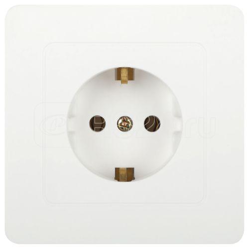 Розетка 1-м СП Style 7-202-01 16А 250В IP20 2P+E Schuko с заземл. бел. Intro Б0060619