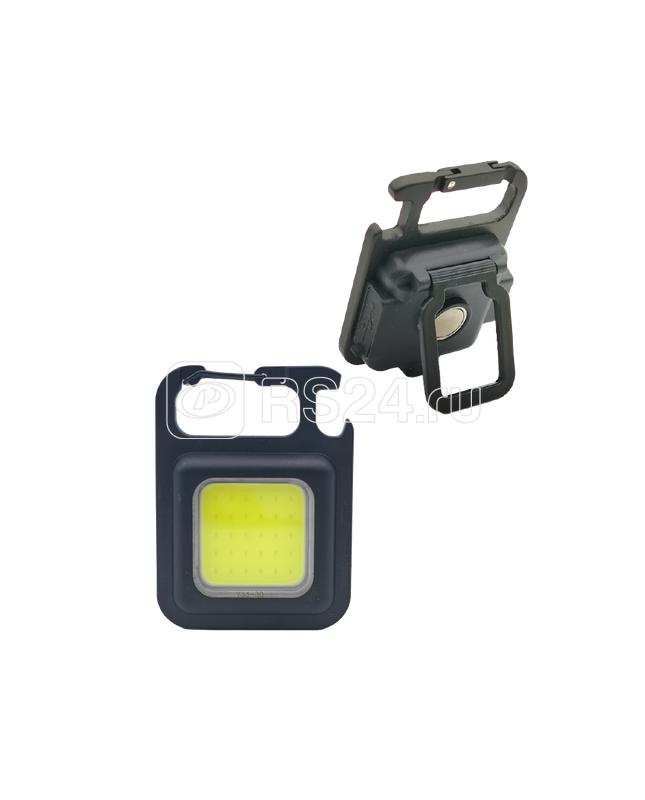 Фонарь-брелок аккумуляторный походный кемпинг 6Вт COB LED Li-po 502030 200мА.ч USB-шнур type C корпус ABS-пластик алюм. открывалка магнит на корпусе карабин регулируемая подставка КОСМОС KOC207Lit