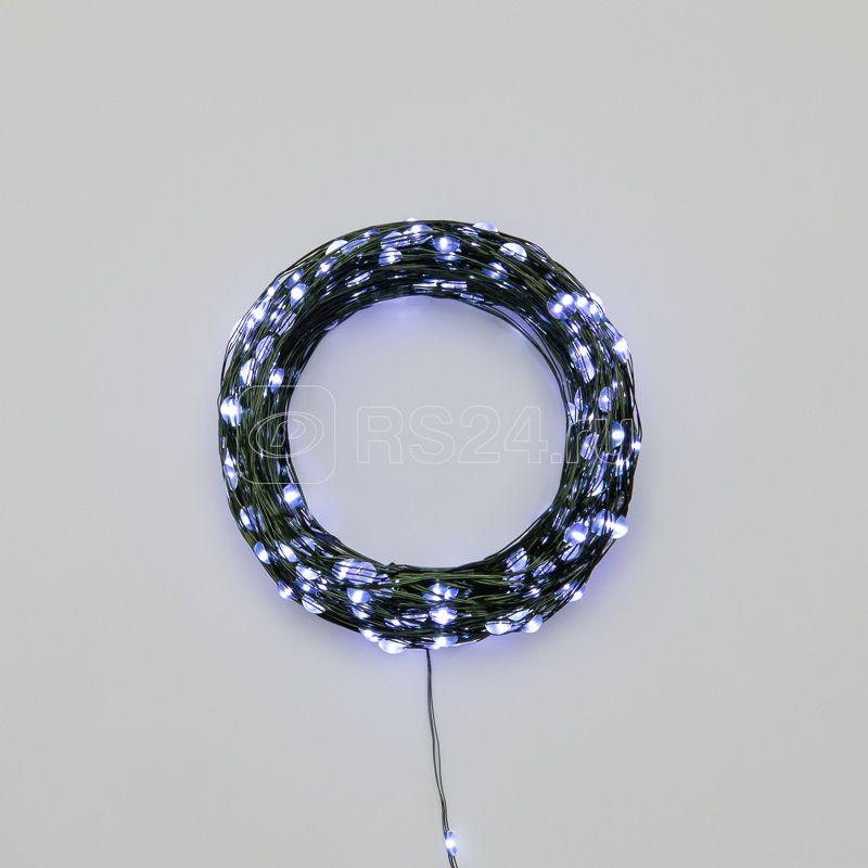 Гирлянда светодиодная "Роса" 50м 500LED бел. IP20 230В с контроллером провод зел. Neon-Night 303-285