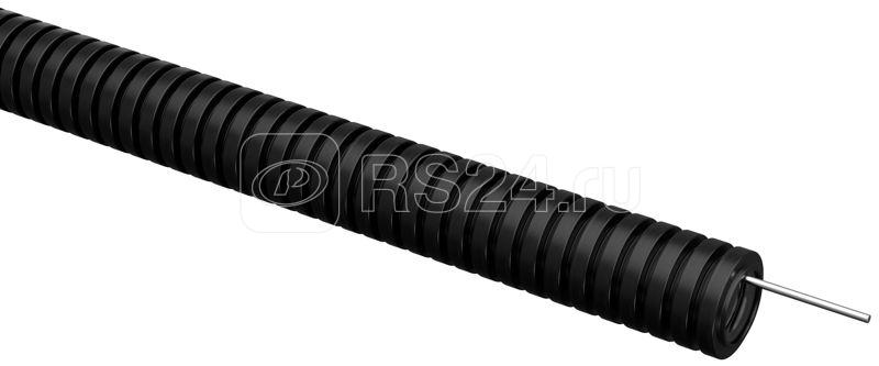 Труба гофрированная ПВХ d20мм с протяжкой черн. (уп.100м) ELASTA IEK ET-TG21-121-020-100-K02