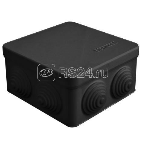 Коробка распределительная ОП 105х105х56мм IP54 7 выходов 4 гермоввода крышка защелкивающаяся материал – полипропилен черн. Epplast 100015