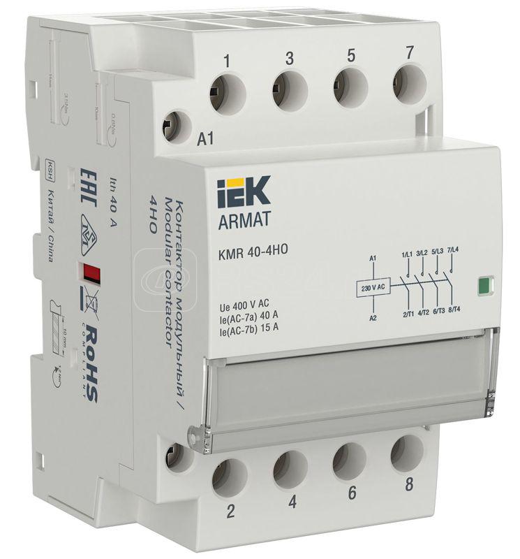 Контактор модульный KMR 40А 230В AC 4НО ARMAT IEK AR-KMR10-040-40-230