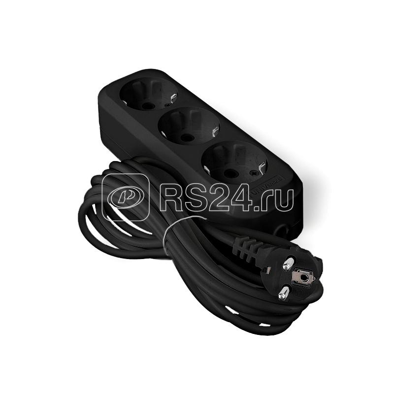 Удлинитель 3х5м с заземл. 10А IP20 У10-554 ПВС 3х0.75 черн. UNIVersal 1983