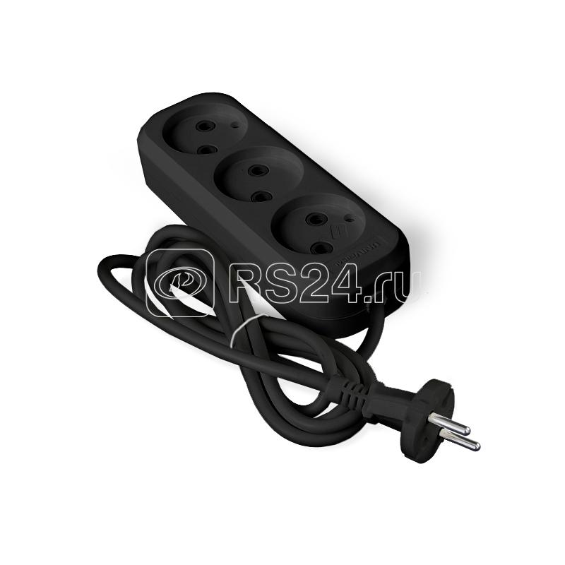 Удлинитель 3х2м без заземл. 6А IP20 У6-639М ПВС 2х0.75 черн. UNIVersal 2004