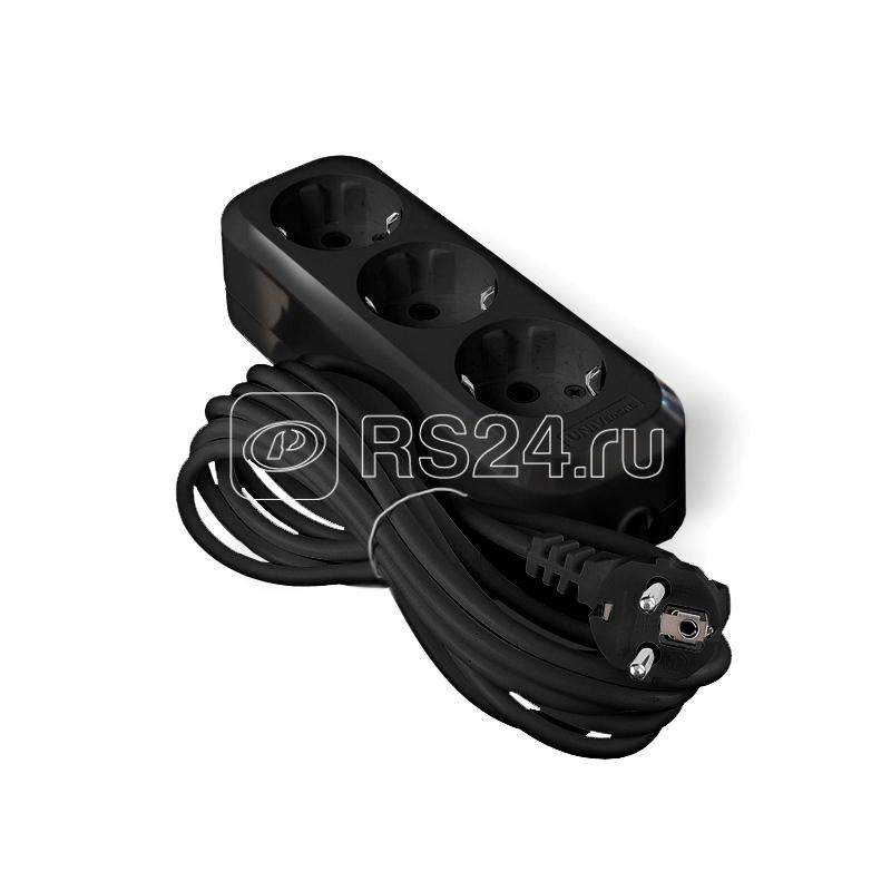 Удлинитель 3х5м с заземл. 16А IP20 Е-303 ПВС 3х1 АБС-пластик черн. UNIVersal 2182