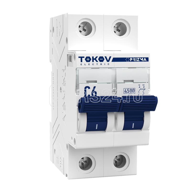 Выключатель автоматический модульный 2п C 6А 4.5кА PRIZMA TOKOV ELECTRIC TKE-PZ45-MCBI-2-6-C