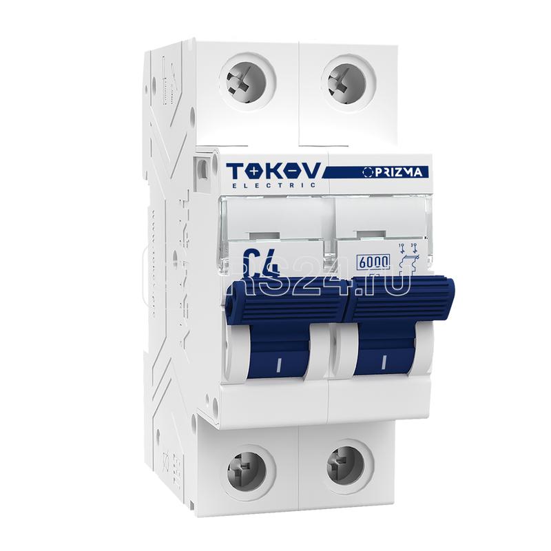 Выключатель автоматический модульный 2п C 4А 6кА PRIZMA TOKOV ELECTRIC TKE-PZ60-MCBI-2-4-C