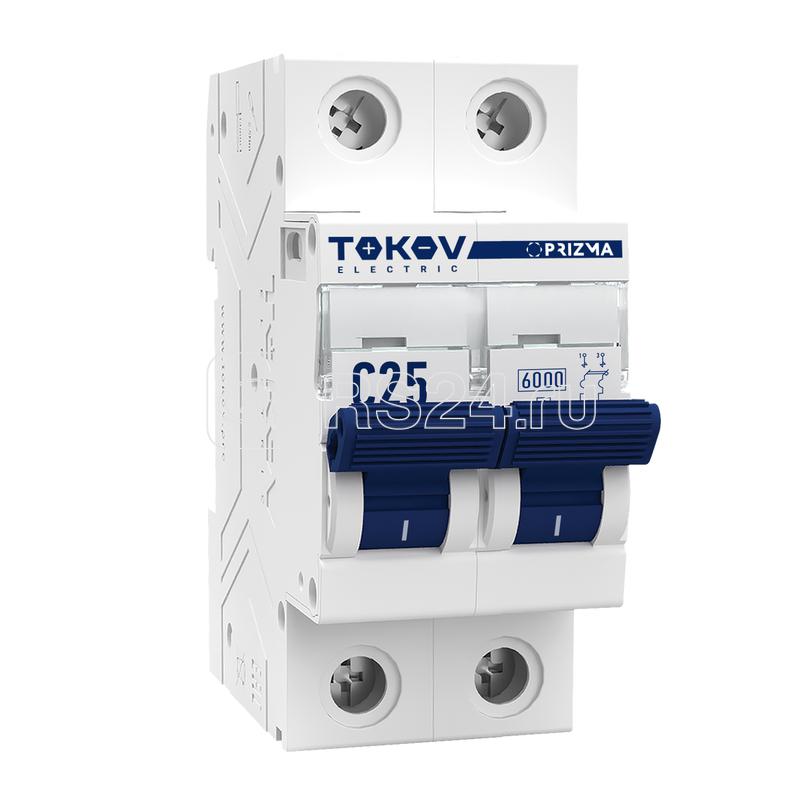 Выключатель автоматический модульный 2п C 25А 6кА PRIZMA TOKOV ELECTRIC TKE-PZ60-MCBI-2-25-C