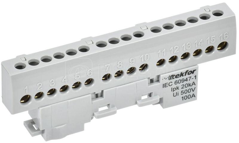 Шина L "фаза" изол. на универс. держ. 6х9-16-Ср TEKFOR IEK TF-NN10-16-KL-K03