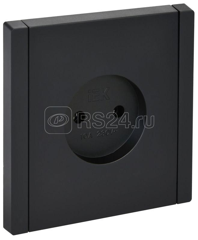 Розетка 1-м СП FORTE&PIANO FP118 10А без заземл. без защ. шторок винт. крепл. черн. IEK FP-R10-10-K02