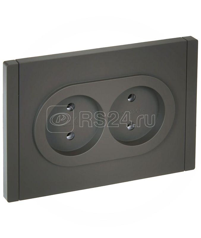 Розетка 2-м СП FORTE&PIANO FP326 10А без заземл. без защ. шторок безвинт. крепл. сер. IEK FP-R20-10-1-K03