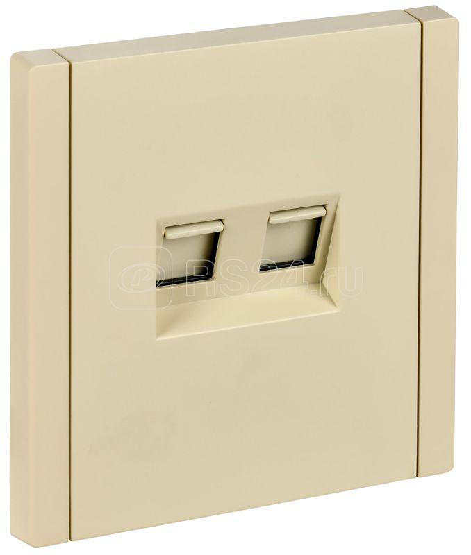 Розетка компьютерная 2-м RJ45 кат.5E FORTE&PIANO FP433 ваниль IEK FP-K20-1-K10