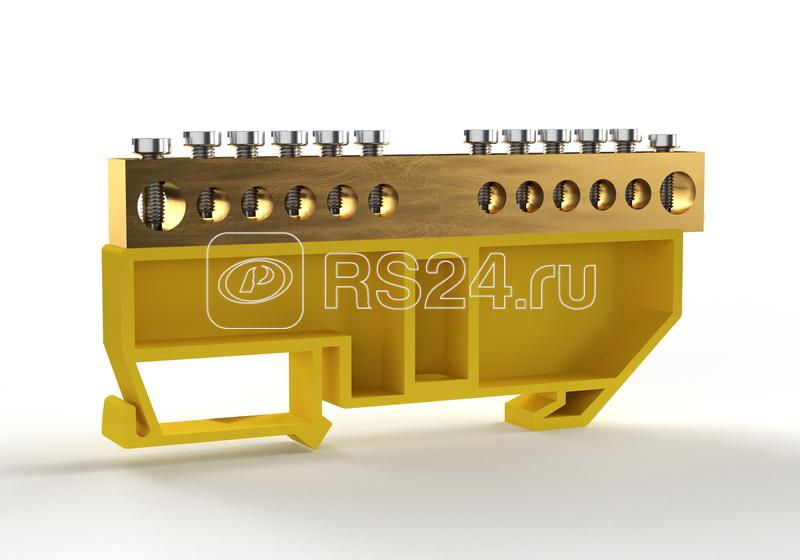 Шина PE "земля" на DIN-изоляторе 8х12мм 12 отвер. латунь TOKOV ELECTRIC TKE-BCB-812-12-DIN/PE
