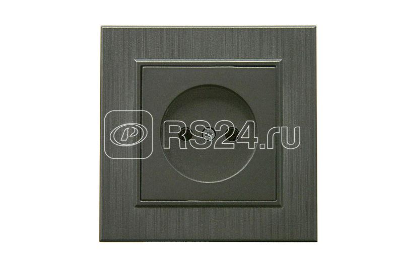 Розетка 1-м Karea LINE STAR без заземл. дым. металлик Makel 86050022