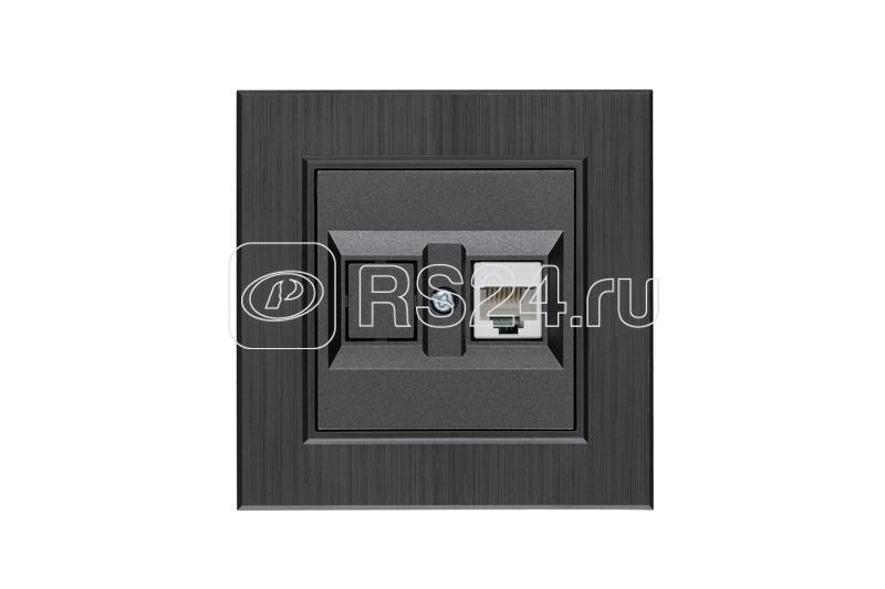 Розетка компьютерная CAT 5+гнездо Karea LINE STAR дым. металлик Makel 86050035