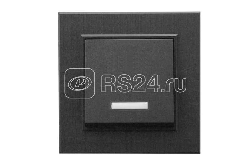 Выключатель 1-клав. с подсветкой Karea LINE STAR чер. Makel 86054021