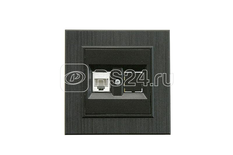Розетка компьютерная CAT 5+гнездо Karea LINE STAR чер. Makel 86054035